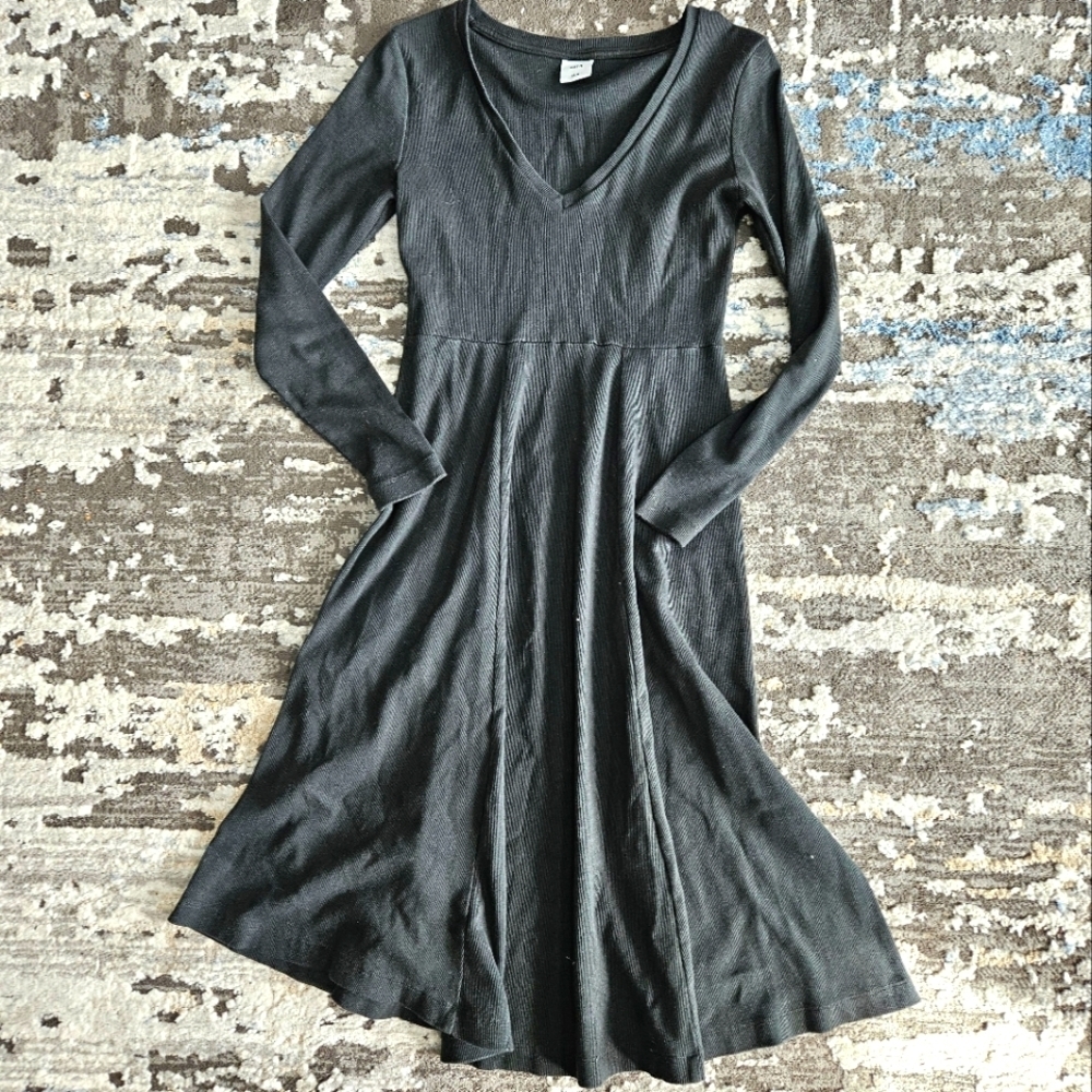 Kotn cotton blend long sleeve skater dress